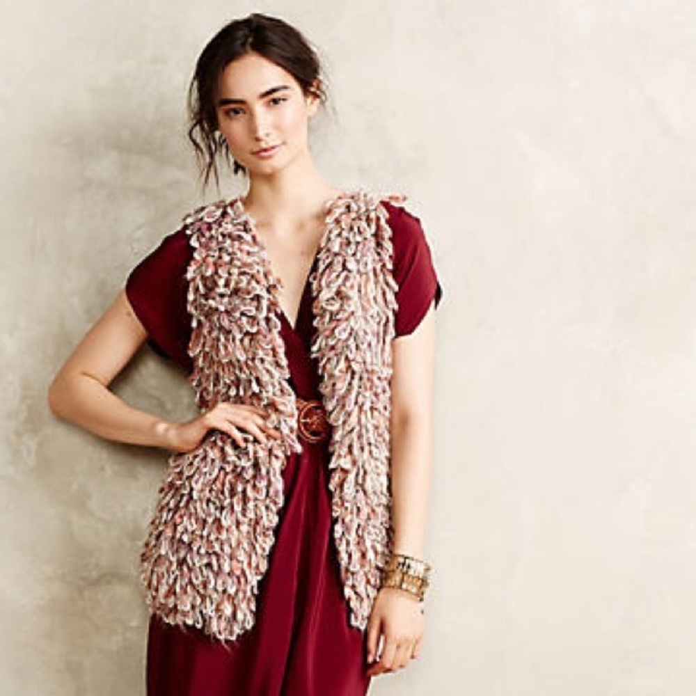 Hand Knit Sherbet Loop Vest